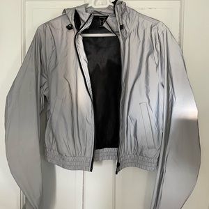 Cropped reflective jacket